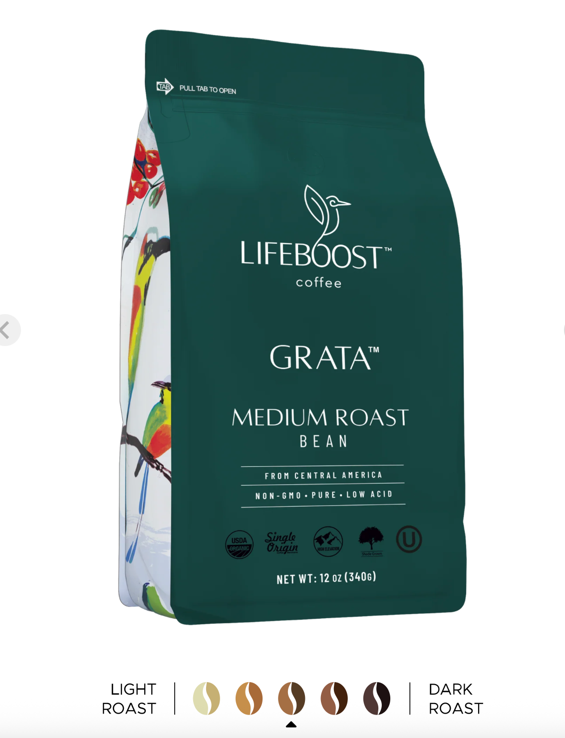 Lifeboost Grata Organic Medium Roast Coffee