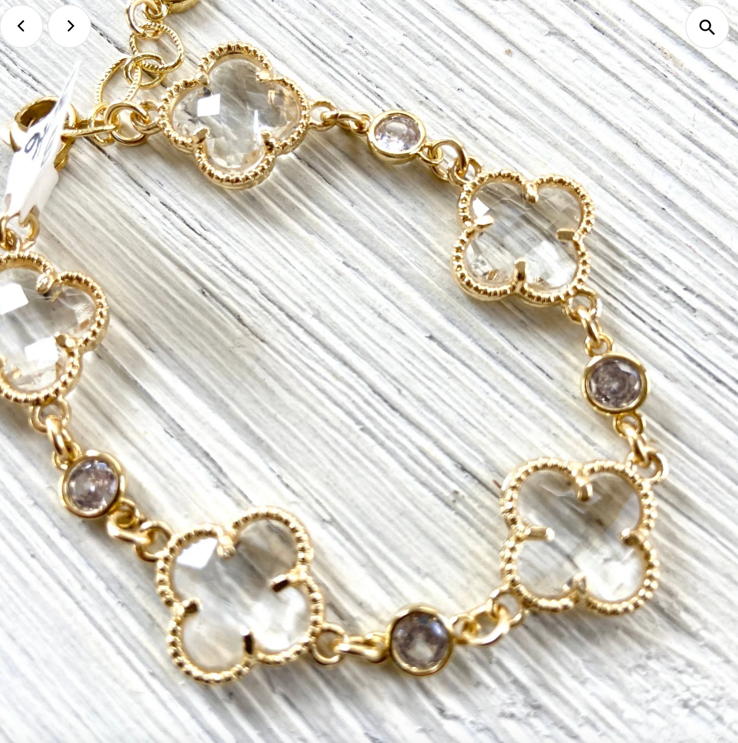 VB & CO. Clover quatrefoil crystal bracelet