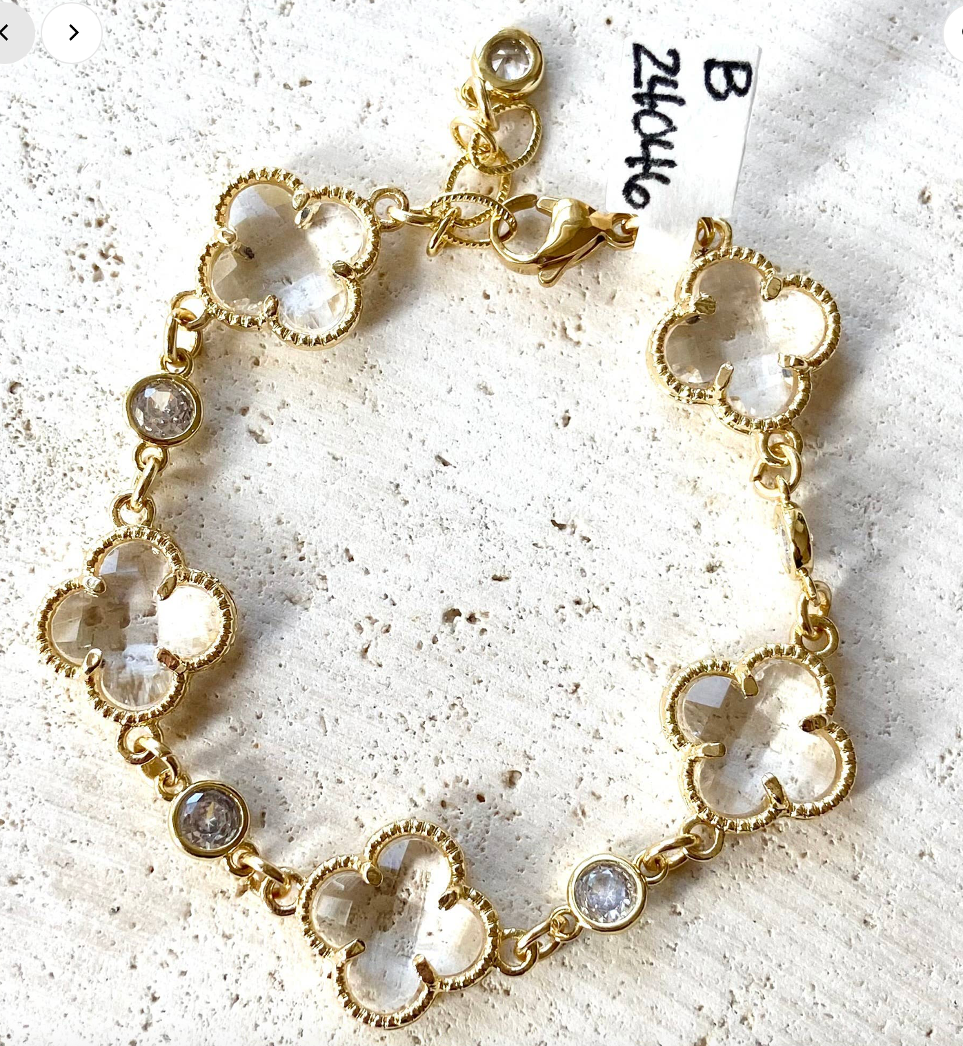 VB & CO. Clover quatrefoil crystal bracelet