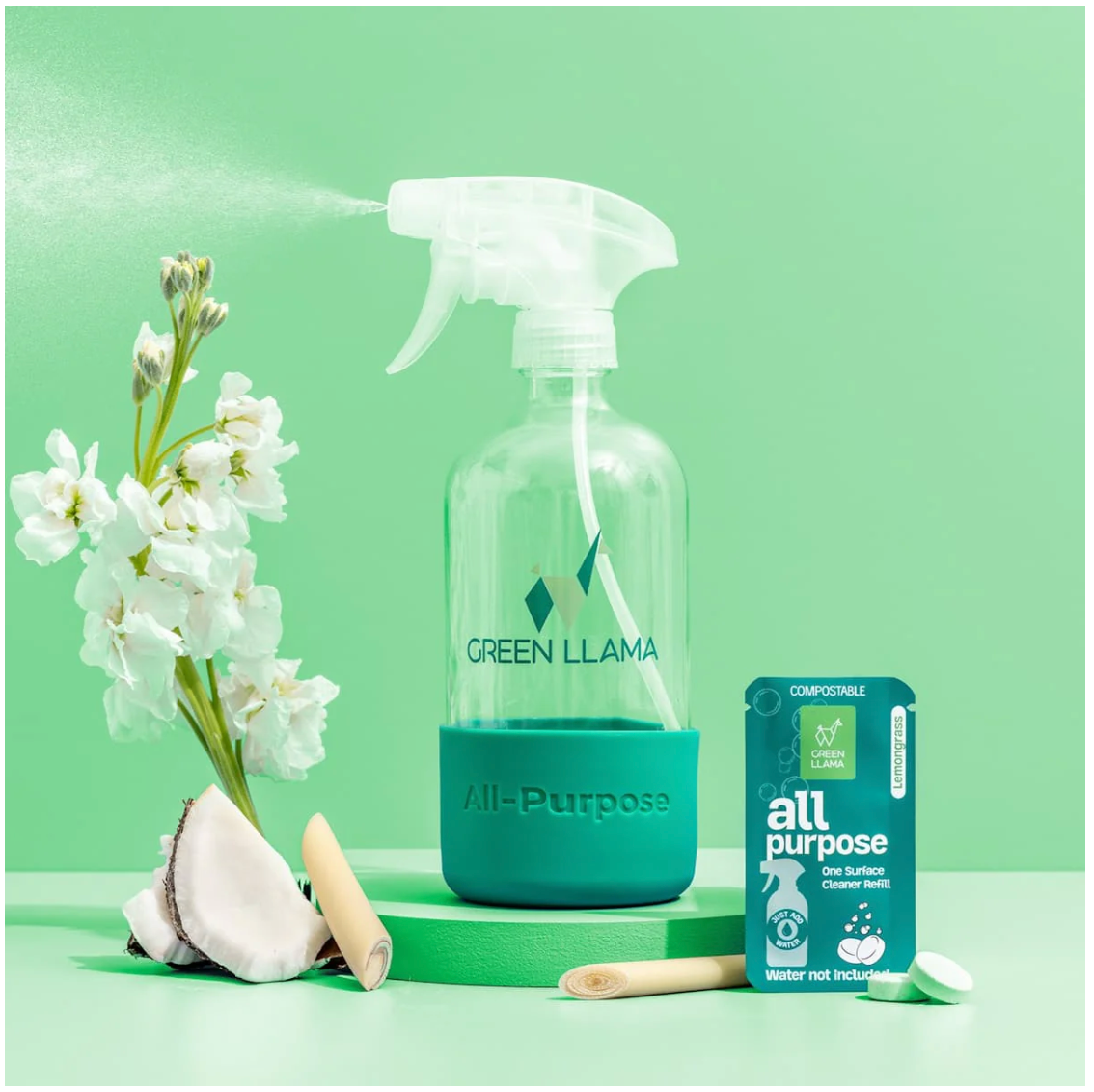 Green Llama Single Spray Cleaners - All Purpose, Glass or Bathroom